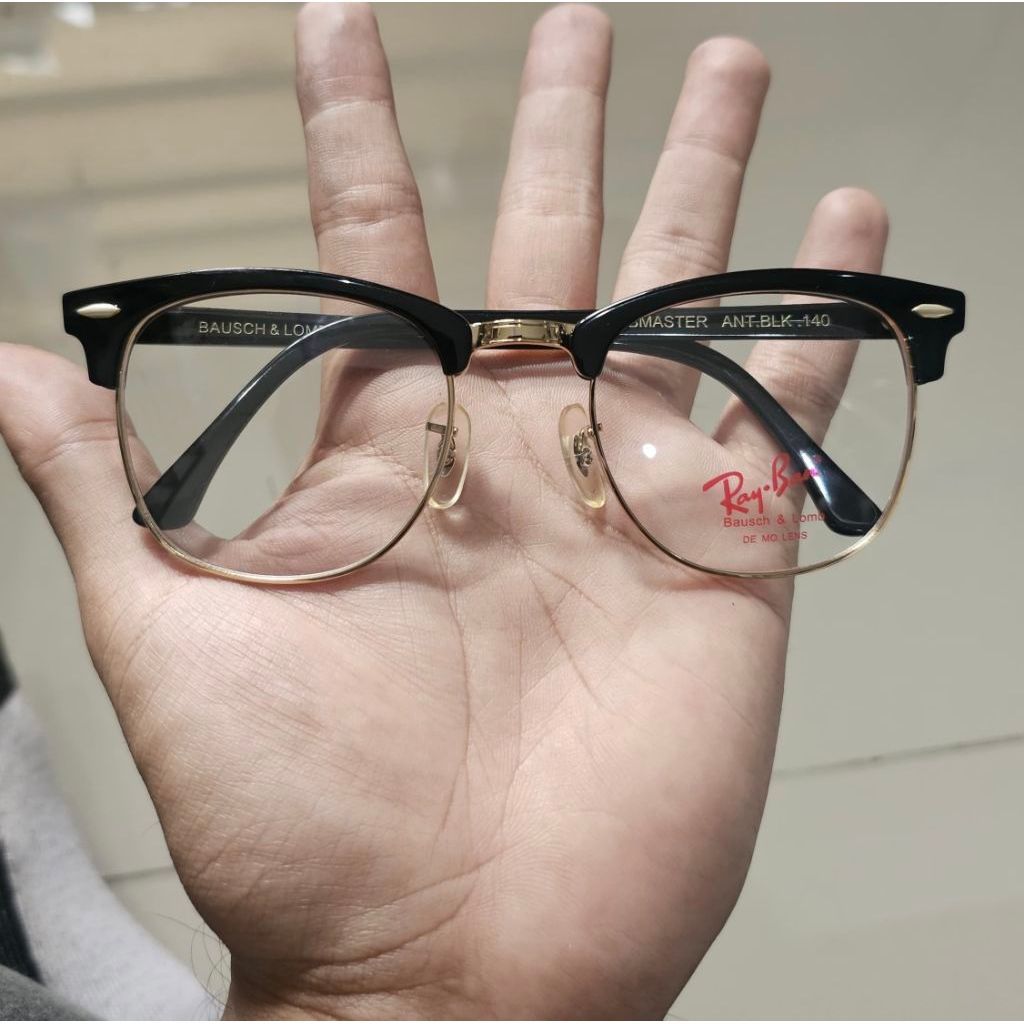 KACAMATA FRAME RAYBAN CLUBMASTER MADE IN USA HITAM GLOSY second ori
