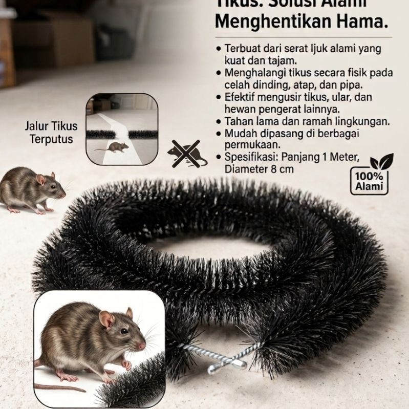 sikat kawat ijuk / sikat ijuk PLN Perintang binatang  ( 100cm  )