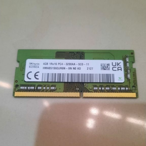 Sodimm Ram Memory Laptop Skhynix 4gb Ddr4 Pc4 3200aa 3200Mhz / Ram Sodimm Ddr4 4gb 3200 Mhz