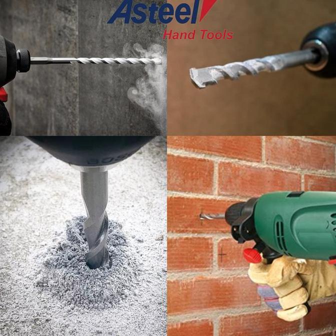 Moona- Asteel Mata Bor Beton Cemented Carbide Set 6Pcs - Mata Bor Tembok Beton Set - Mata Bor Tembok