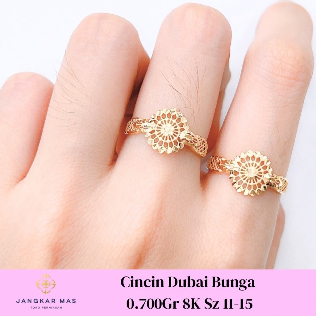 Cincin Emas Dubai Bunga 8K 0.700GR