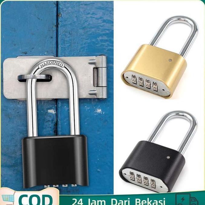 Gembok Angka 4 Digit Gembok Pagar Kode Angka Gembok Angka Anti Potong Tahan Air Gembok Pakai Kode An