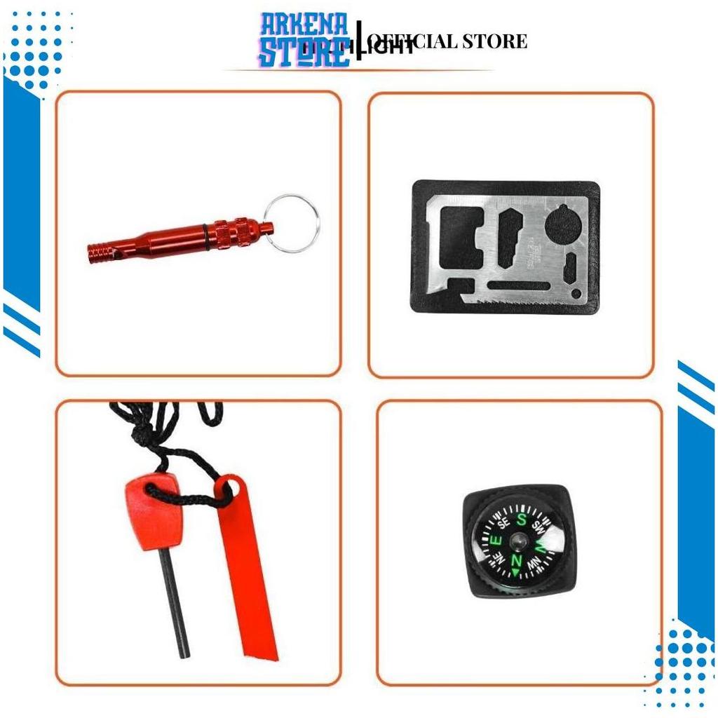 [COD] Survival Kit SOS 7 in 1 Emergency Tools Camping Outdoor - Alat Survival Bushcraft Multifungsi 