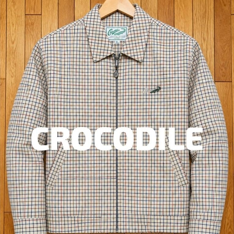 jaket harrington casual kerah daun tartan crocodile second original