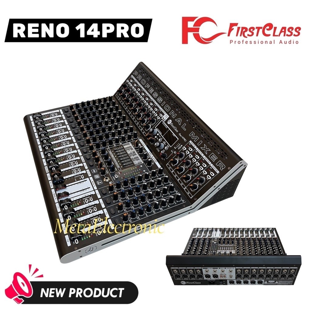FirstClass Reno 6PRO & 41PRO Mixer Audio Profesional 6CH & 14 CH Compressor - Bluetooth - USB