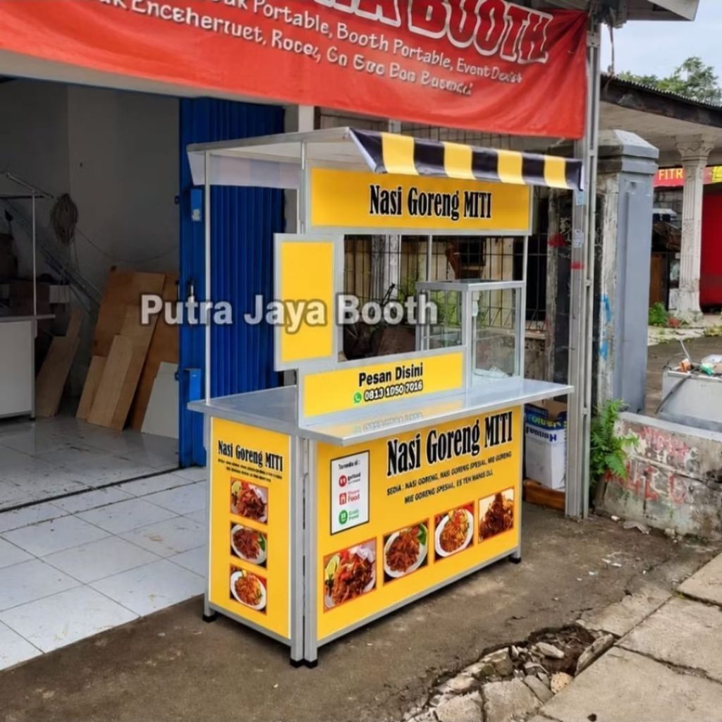Booth Portable Lengkap Etalase Pemanas