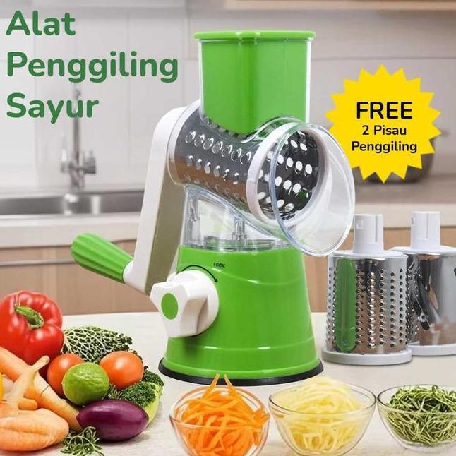 Alat Giling Parut Keju Sayuran Buah Round Blades Slicer Putar Cy806