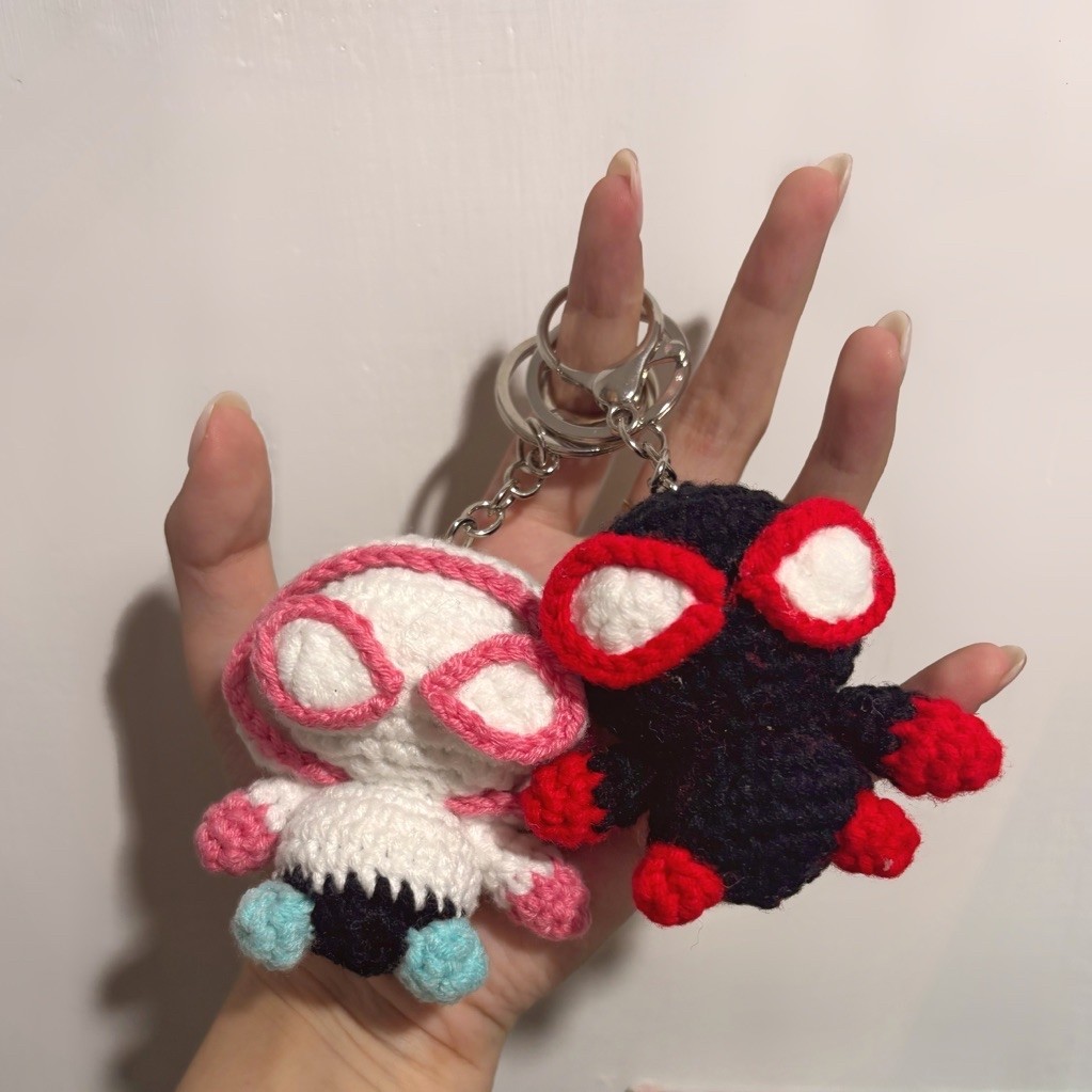 Crochet Spiderman Couple Keychain