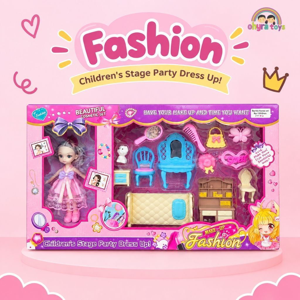 Mainan Anak Boneka Barbie Korea Set Rumah Rumahan Boneka