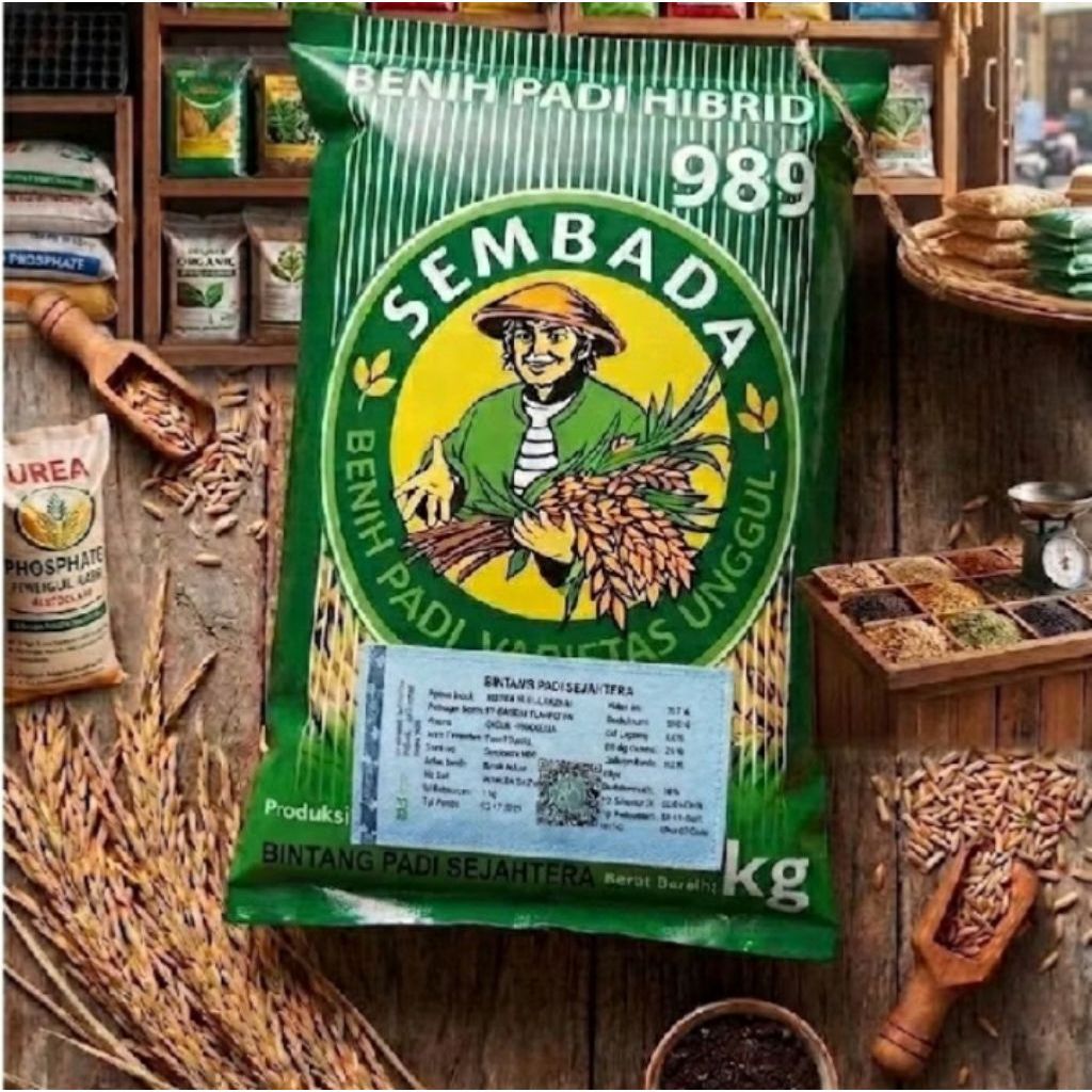 Benih Padi Hibrida Sembada 989 Benih Padi Varietas Unggul 1 kg
