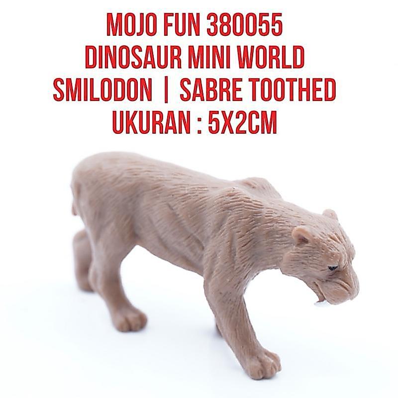MOJO Fun 380055 Dinosaur Mini World | Smilodon Sabre Toothed Dinosaurs Dinosaurus Jurassic Prehistor