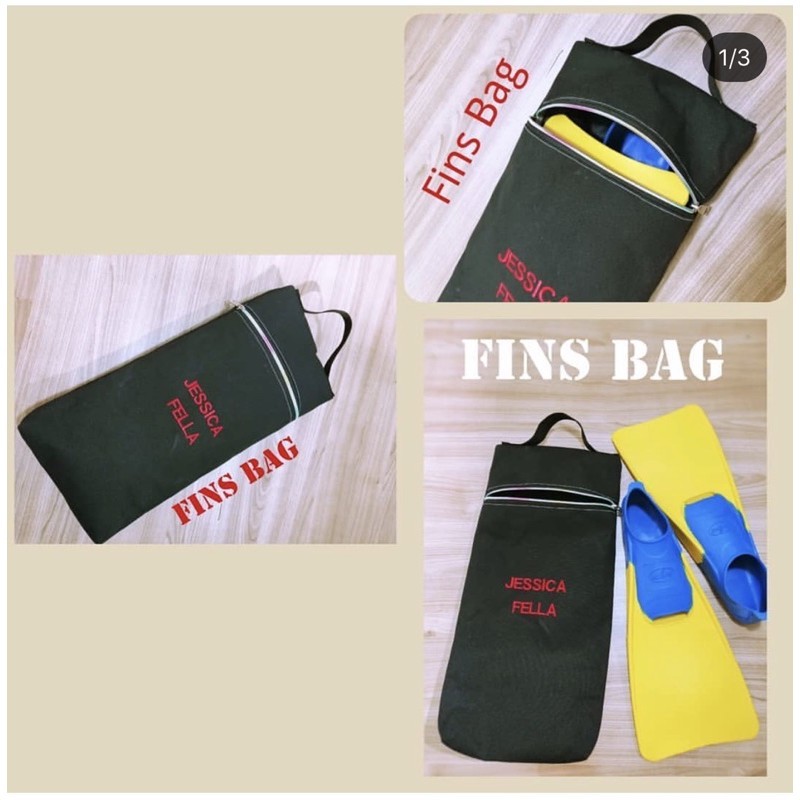 FawnG Handmade - Tas Fins Renang | Fins bag Kanvas | Tas renang anak