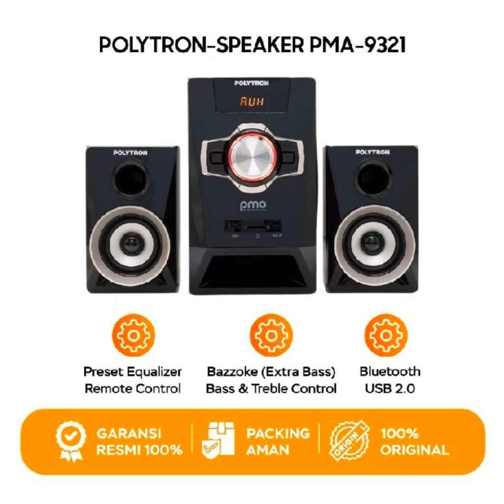 Polytron Speaker Multimedia PMA 9321 Bluetooth USB Radio FM / Speaker Bluetooth Polytron