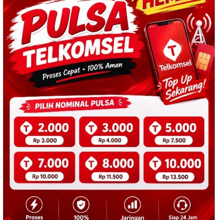 Pulsa Telkomsel termurah 2K 3K 5K 10K