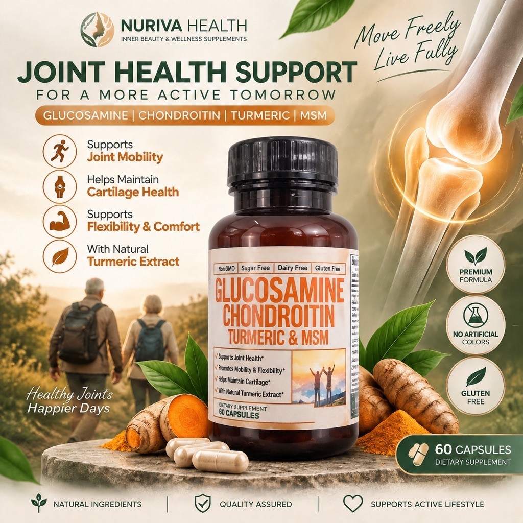 Glucosamine Chondroitin Turmeric & MSM  Isi: 60 kapsul (dietary supplement) Kandungan utama: •  Gluc