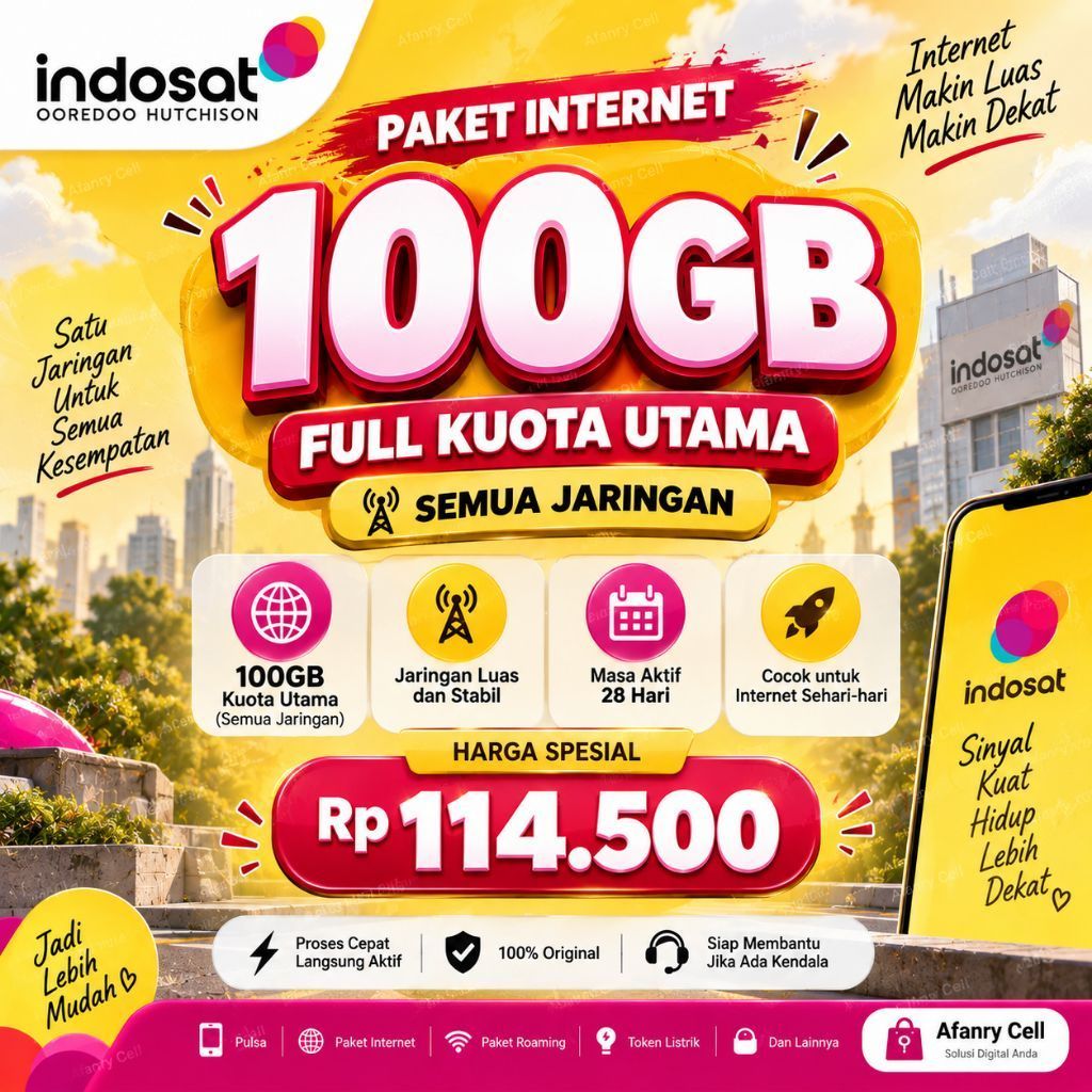 INDOSAT Kuota Im3 100GB 150GB Full 24 Jam 28 Hari Nasional