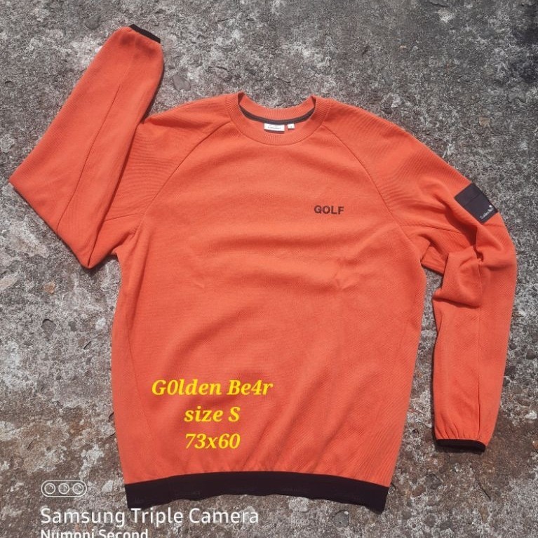 jaket crewneck sweatshirt golden bear golf olahraga lari running sepeda jogging
