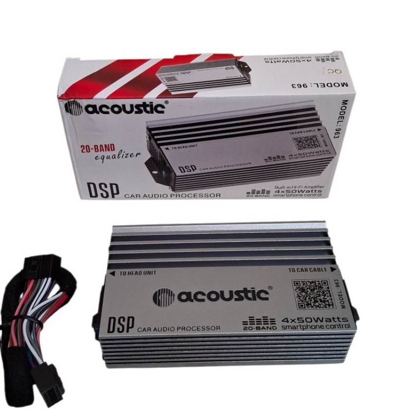 Power booster acoustic 963 dsp car audio processor built in hi-fi amplifier with smartphone control