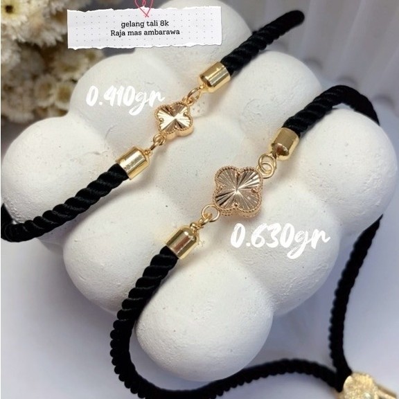 gelang tali serut wanita liontin emas