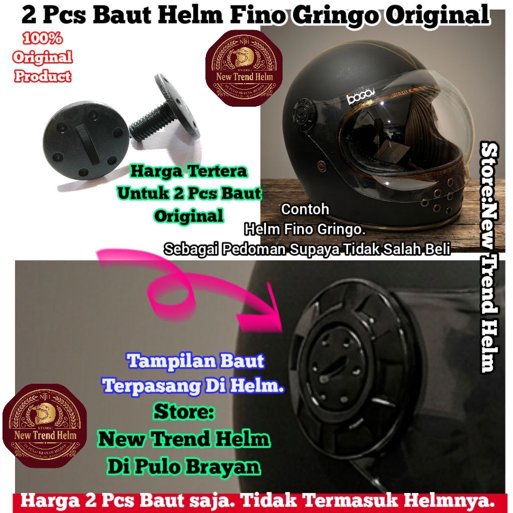 Baut Helm Fino Gringo Original. Baut Helm Rimc Retro Gringo original sepasang