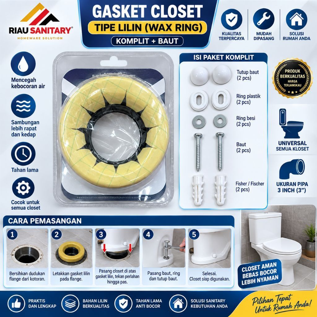 gasket closet karet biru gasket lilin kuning dodol closet karet closet duduk