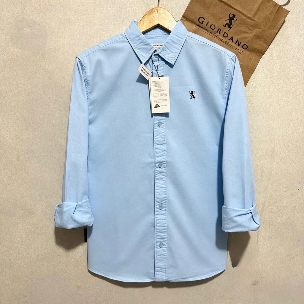 Kemeja lengan panjang giordano 3D casual premium // Kemeja Lengan Panjang katun oxygen //Kemeja Gior
