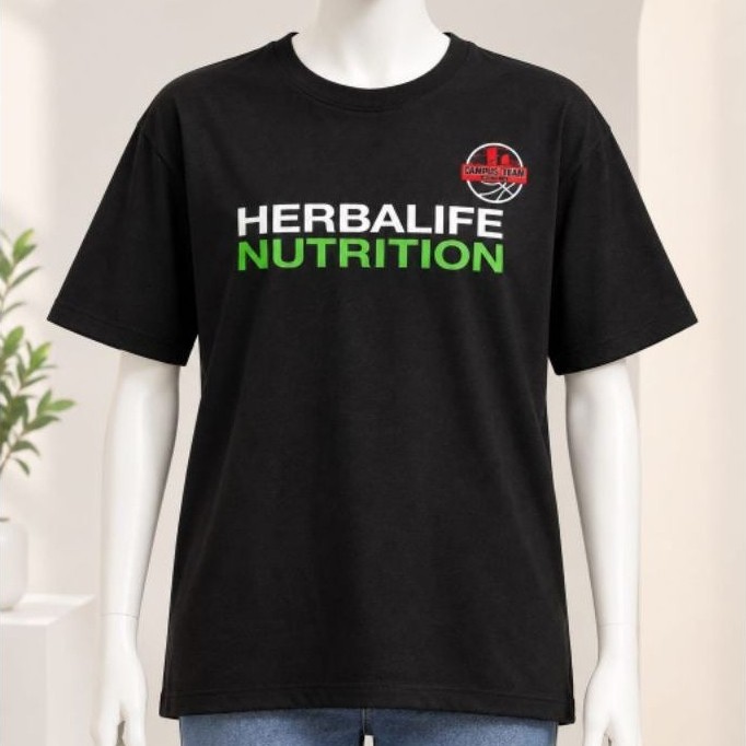 Kaos T-Shirt Hitam Herbalife Nutrition Lengan Pendek Kasual (Preloved)