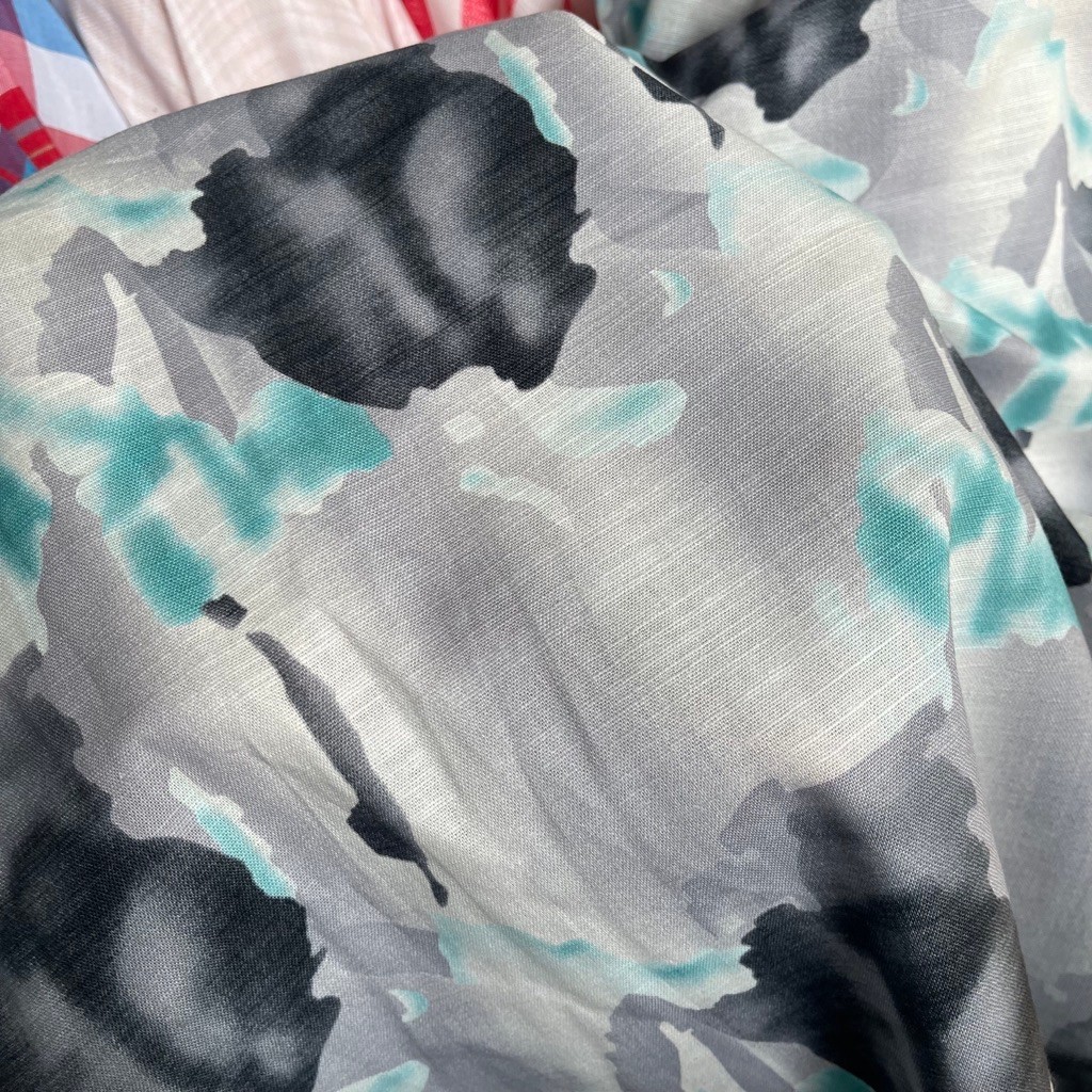 kain kanvas waffle motif bunga premium - kain katun kanvas korea - kain katun original - kain arahan