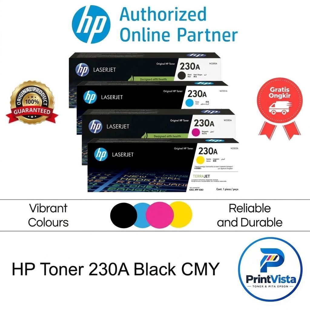 Toner 230A W2300A W2301A W2302A W2303A Black Color untuk Printer HP LaserJet Pro M404n M404dn M404dw