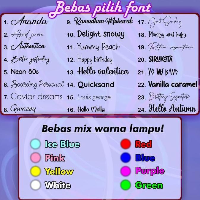 Promo Custom Lampu Nama Neon Flex Lampu Custom Nama Neon Sign Custom Nama Lampu Neon Aesthetic Lampu