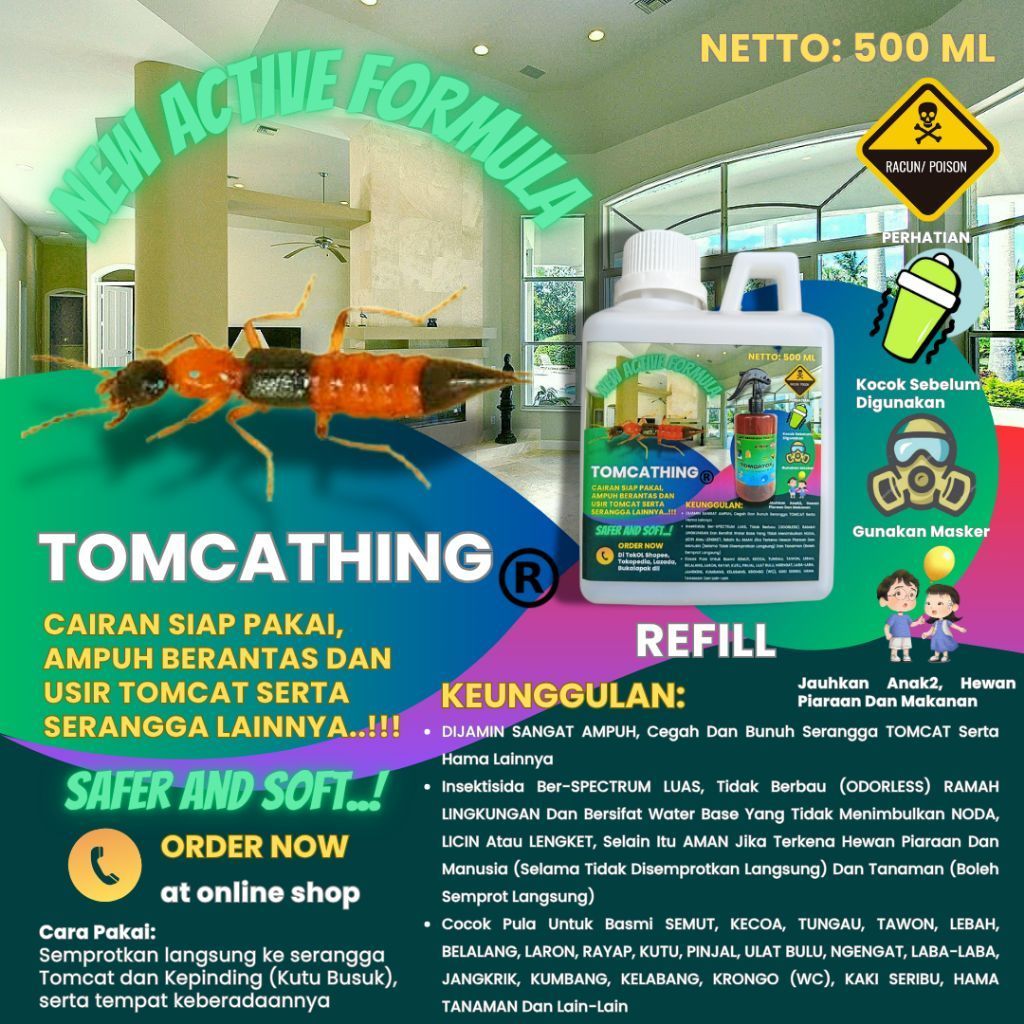 Refill TOMCATHING 500 ml Jerigen, Cairan Aman, Ampuh Basmi Tomcat Dan Kutu Kasur/ Sofa/ Tungau/ Busu