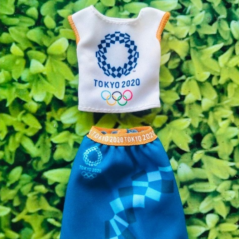 Baju dan Rok Putih Biru List Orange Olimpiade Tokyo 2020 Original Mattel