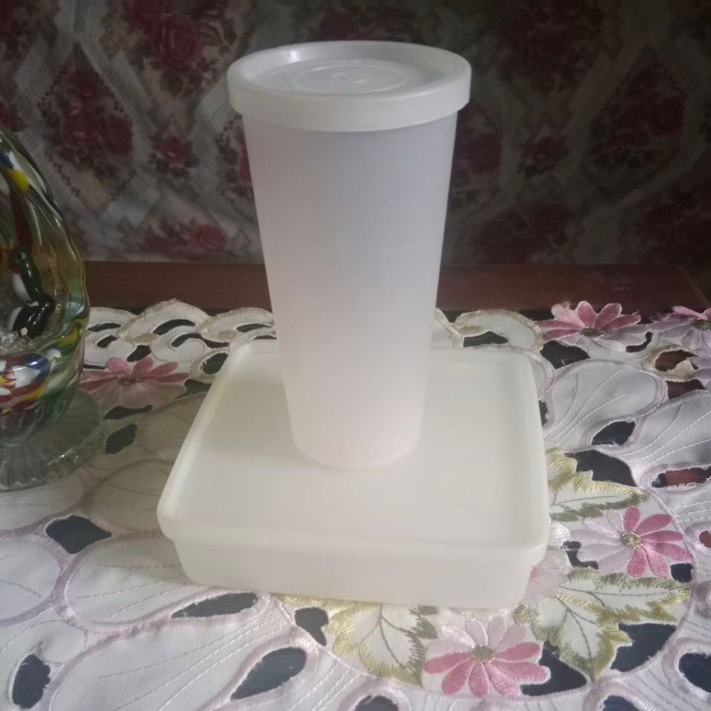 Paket pitih bening tupperware, second