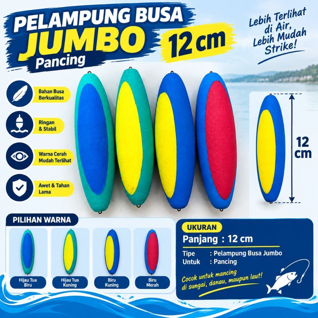 Pelampung Pancing Ikan Bandeng / Ampul Busa Kakap Jumbo 12Cm