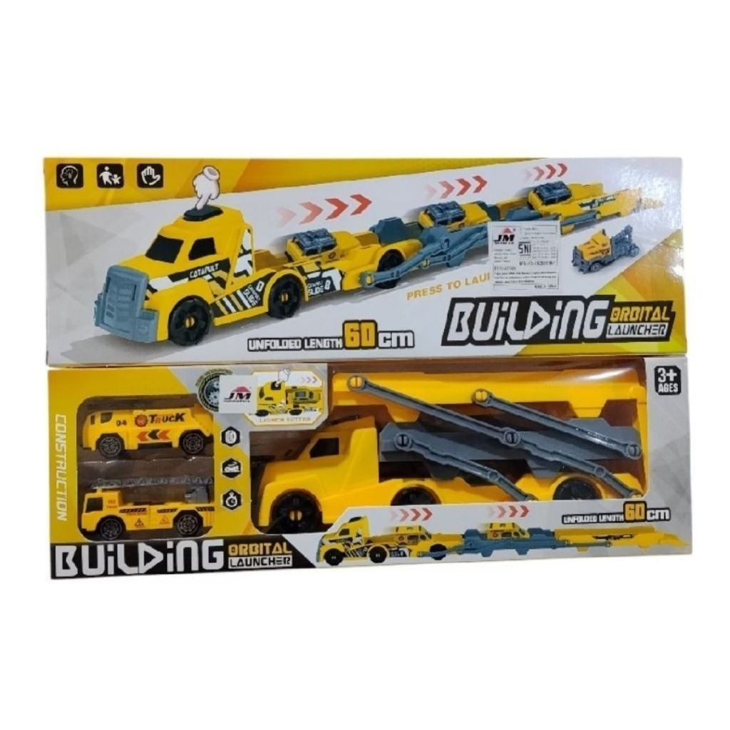 mainan mobil truck ejection trailer lintasan truck balap buat anakan laki" figure original