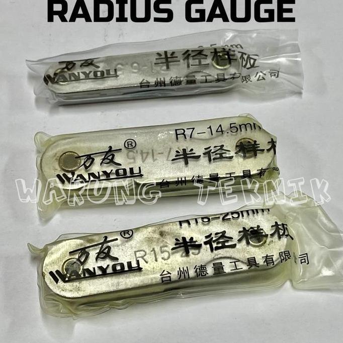 RADIUS GAUGE - MAL RADIUS - ALAT UKUR CELAH BAUT R 1 - 6.5 mm / R 7 - 14,5 mm / R 15 - 25 mm Origina