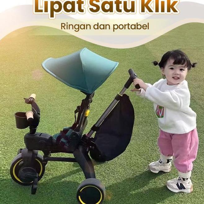 Vinafang Sepeda Anak Roda 3 Travelling Tricycle Multifungsi Bisa Putar Dan Berbaring New Desn Dorong