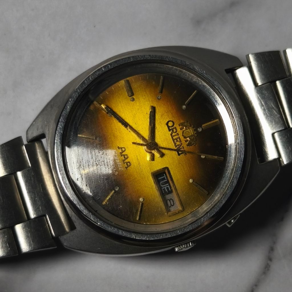 ORIENT AAA Crystal 469640 Gold Gradient Dial Automatic - Jam Tangan Pria Vintage Original Antik Rare