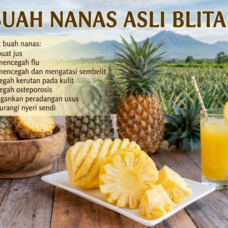 BUAH NANAS MADU/NANAS KELUD/NANAS MADU BLITAR/NANAS MANIS