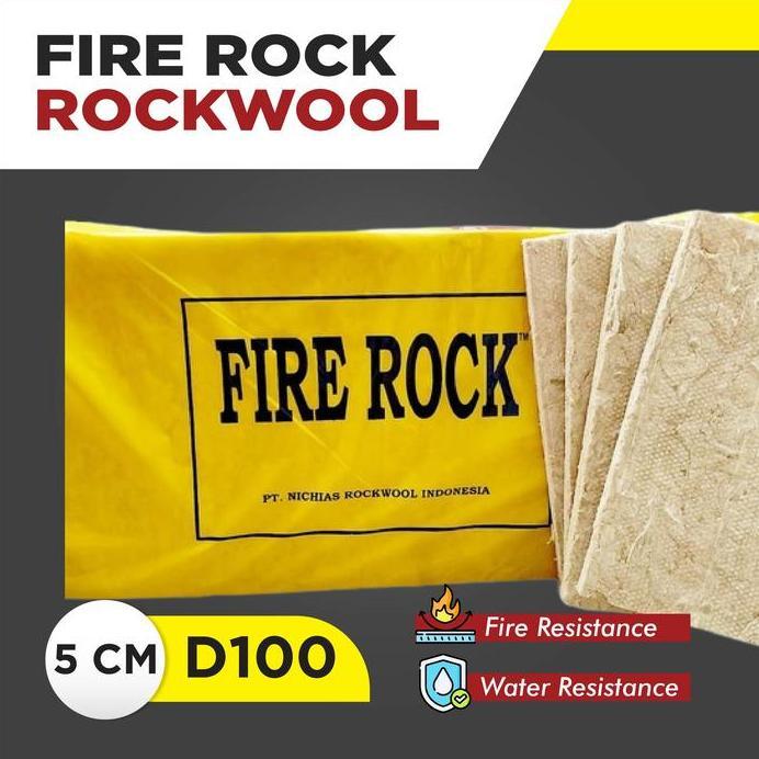 Peredam Suara Rockwool Fire Rock / D100 5 cm / Peredam Ruangan / Peredam Panas