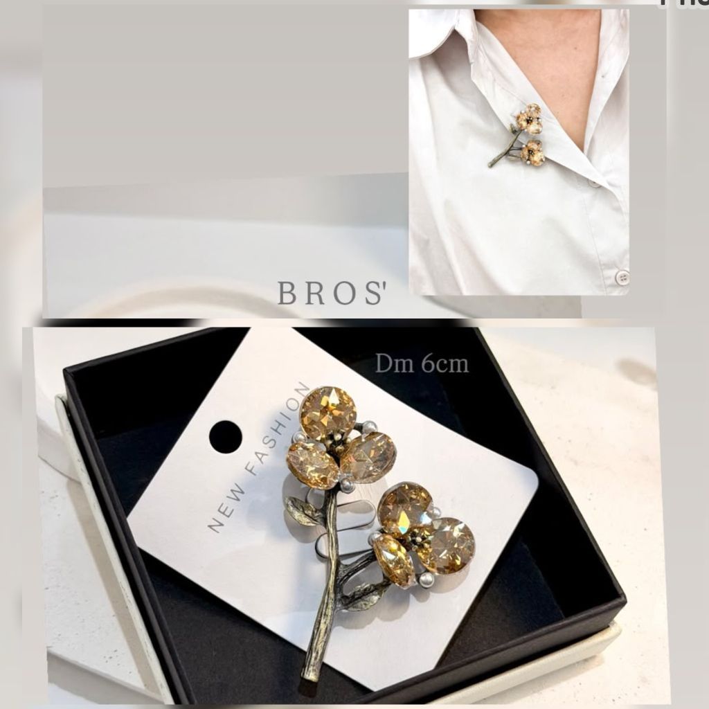 Bros import Bros CH Branded Band cantik untuk hiasan baju di dada kualitas Import Peniti Baju Import