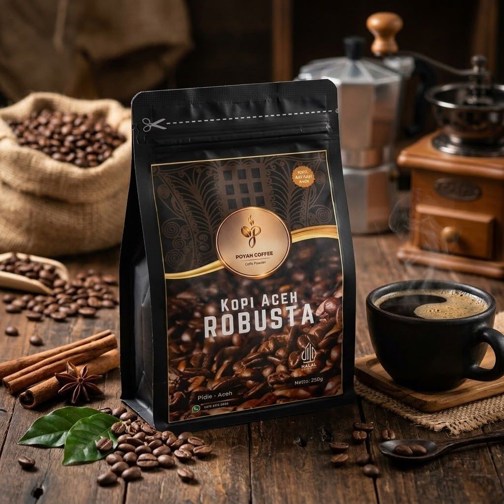 Kopi bubuk No.1 Robusta Aceh 100% Murni