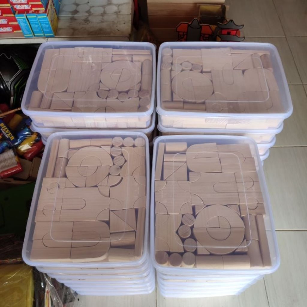 Balok PDK Mini Natural/Balok PDK Mini Warna isi 100pcs Kayu Pinus