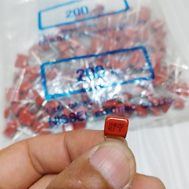 10 pcs kapasitor 104J250 100nf 250v original nissei japan