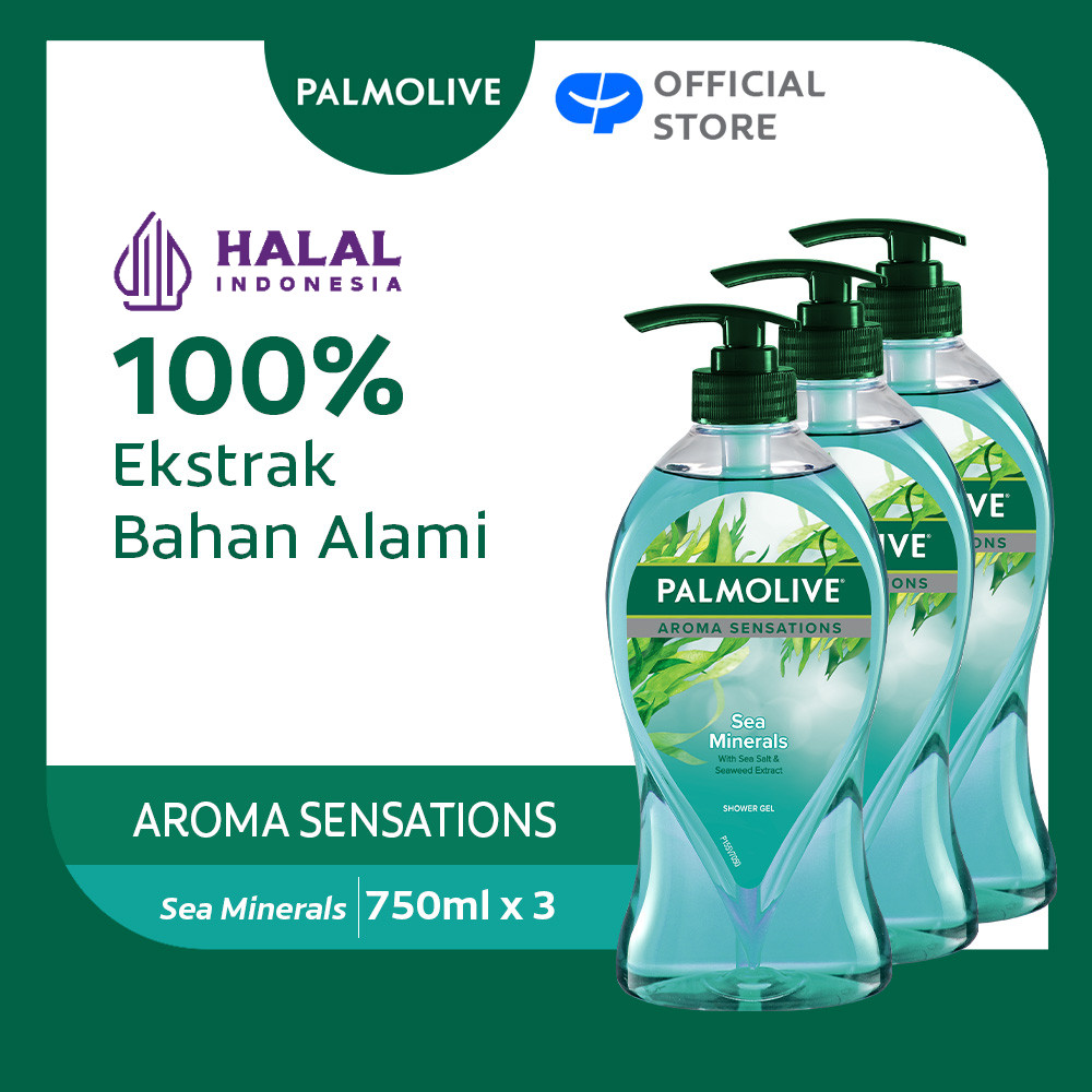 Palmolive Aromatherapy Sea Minerals Massage 750ml - Sabun Mandi Cair (3pcs)