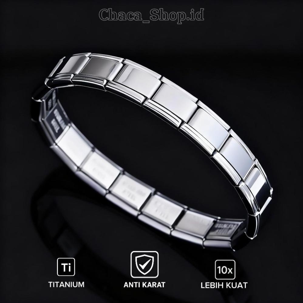 [ LS ] Gelang Rantai Jam Tangan | Gelang TITANIUM model PER Pria Wanita