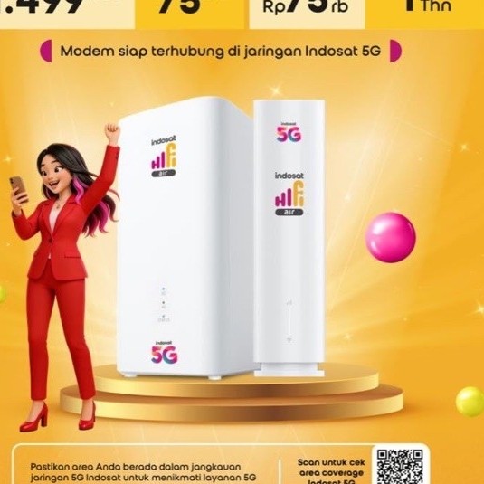 Indosat HiFi Air Huawei 5G 75GB Wi-Fi 6 Modem UNLOCK