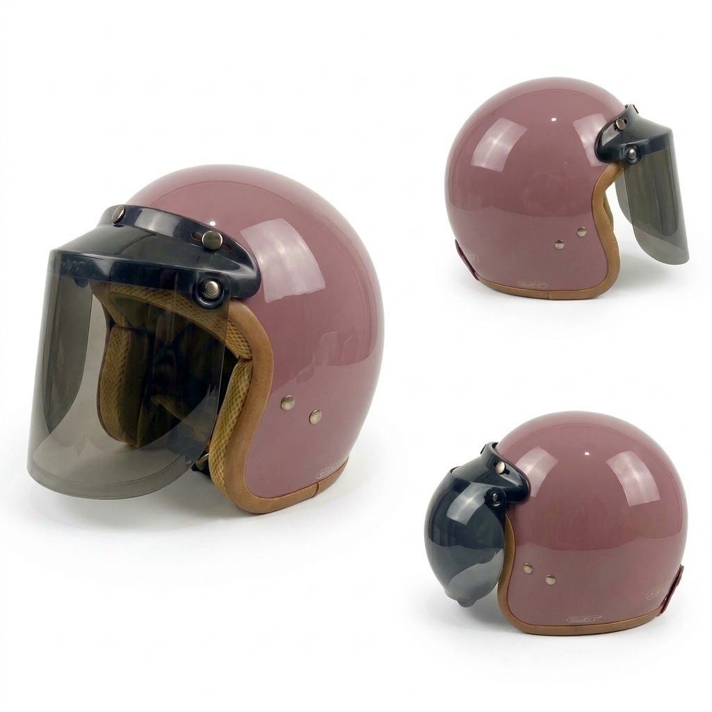 Helm Bogo Retro BIVI PREMIUM-Half Face Wanita Aesthetic Pria SNI