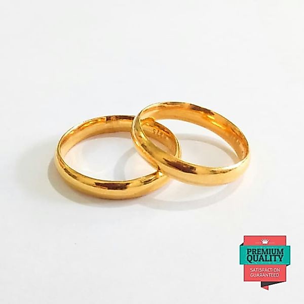 sepasang Cincin polos nikah emas asli kadar 875 Keren