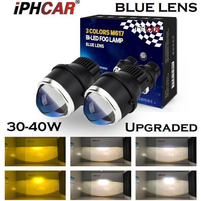 Lampu LED FOGLAMP IPHCAR Proyektor M617 Biled Projector Projie 3 warna